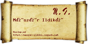 Mészár Ildikó névjegykártya